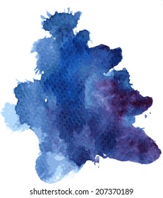 blue vector watercolor background,  abstract composition with stains