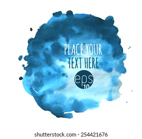 Blue Vector watercolor background with place for your text