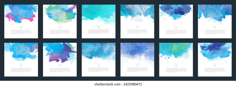 blue vector watercolor background useful for any project where a platter of color makes the difference template set bundle for brochure poster or flyer color colour water kid star texture colourful ab