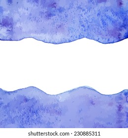 Blue vector watercolor paint background