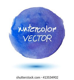blue vector watercolor paint circle