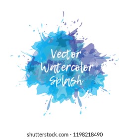 Blue vector watercolor splash