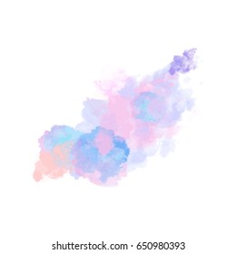 Blue vector watercolor splash texture background isolated. Hand-drawn drop and blob, spot. Watercolor effects. Color grunge stain abstract background. Trace aquarelle on white.