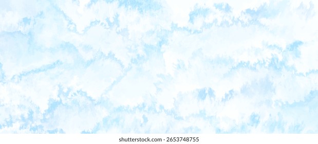 Blue vector watercolor texture. Christmas template for design. Winter hand drawn blue abstract vector illustration for background, cover design, poster, cards, flyer, social media, ads.