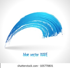 Blue vector wave. Abstract circle background. Art forms.