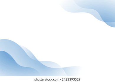 Blue vector wave modern background with white space for text and message. concept design