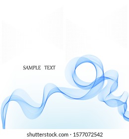 Blue vector wave on abstract background