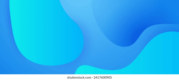 Blue vector wavy and liquid simple banner modern design