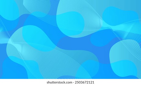 Blue vector wavy simple background modern design