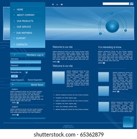 Blue Vector Web site for business
