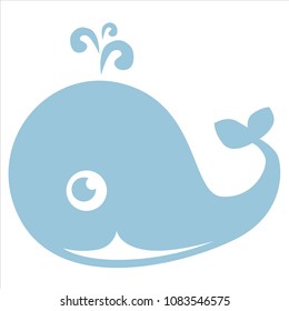 blue vector whale illustration