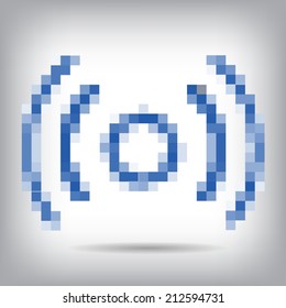 Blue vector wireless and wifi icon for remote access.