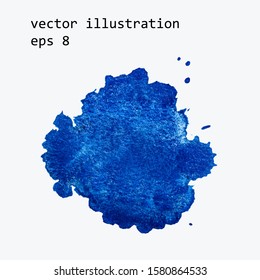 Blue vectorized watercolor splash. Vector illustration eps 8, frame or design element