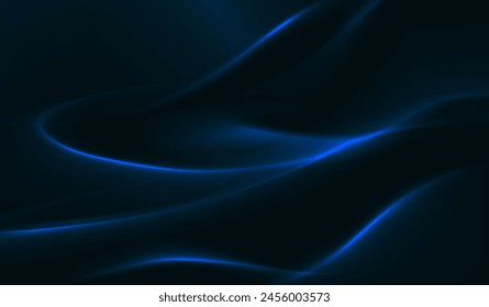 Blue velvety abstract wavy background on dark background.
