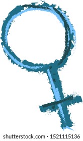 Blue venus, illustration, vector on white background.