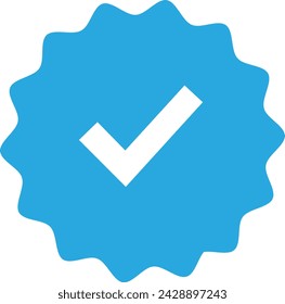 Blue Verified Badge icon, Verified check mark, Blue tick social media