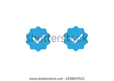 Blue Verified Badge Icon Vector. Tick, Check Mark Next to Social Media Profile Picture