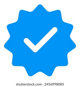 Diseño de insignia de marca de verificación verificada azul