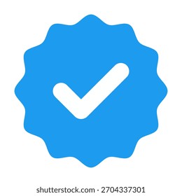blue verified icon isolated on transparent background. vector illustration