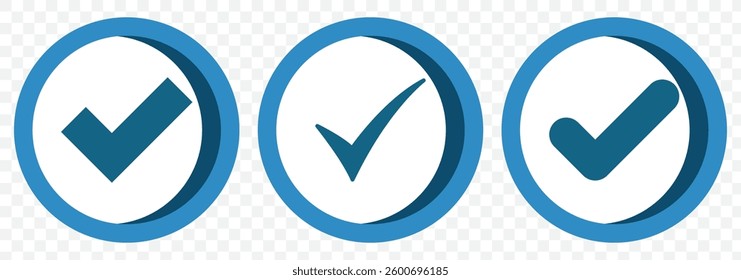 Blue verified social media account icon. Approved profile sign. Tick in rounded corners star. Top page logo. Check mark. safety person in web. Vector illustration. EPS 10.