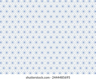 Blue Version of Hemp Leaf Pattern Illustration