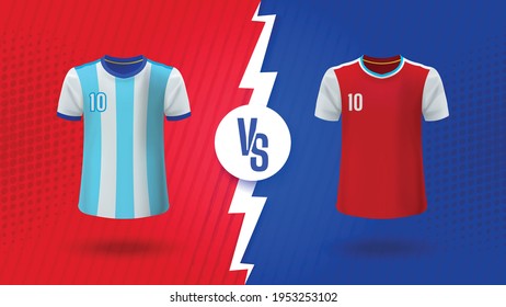 Bandera versus azul para la competencia de fútbol