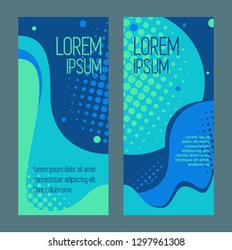 Blue Vertical Banner with dots