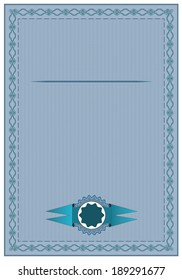 Blue vertical certificate design.