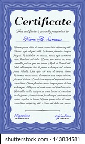 plantilla de certificado vertical azul