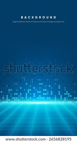 A blue vertical grid background with a sense of technology