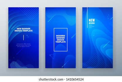 Blue Vertical stories sale banner background for social networks. Colorful halftone gradients. Background modern template design for web. Cool gradients. Future geometric patterns.