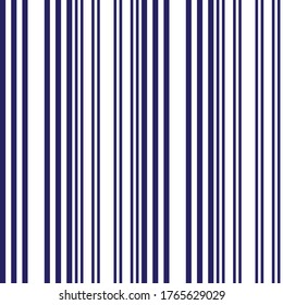 Blue vertical striped seamless pattern background suitable for fashion textiles, graphics