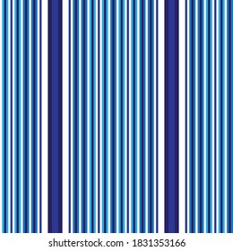 Blue vertical striped seamless pattern background suitable for fashion textiles, graphics
