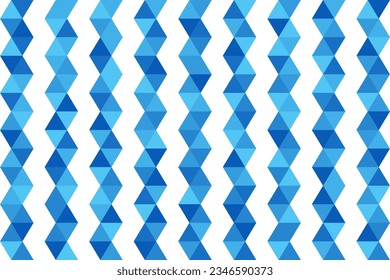 Blue vertical wave geometric triangle mosaic pattern texture for fabric product, phone case, bag, wrapping, pillow, blanket, and wallpaper interiors.