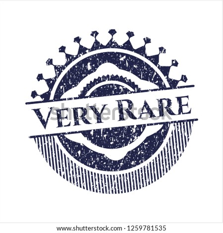 Blue Very Rare distressed rubber stamp with grunge texture