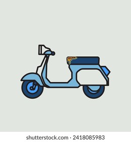 Blue Vespa with vintage style