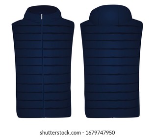 Blue vest with cap. vector illustration