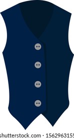 Blue vest, illustration, vector on white background.