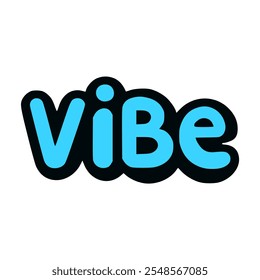 blue vibe sticker lifestyle vector illustration template design