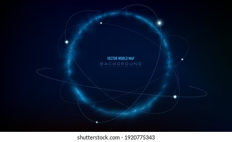 Blue vibrant glowing circle background.Vector abstract Illustration.