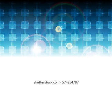 Blue vibrant tech background pattern. Vector sci-fi abstract design