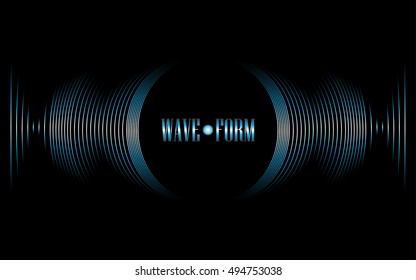 Blue vibration waveform sound of music