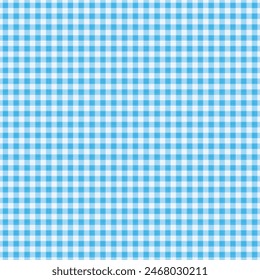 Blue vichy check, or gingham, print background. Seamless, or repeat, pattern. Fabric texture visible.
