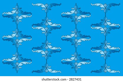 blue Victorian wallpaper
