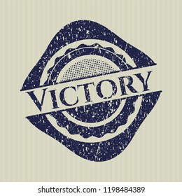 Blue Victory rubber stamp