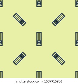 Blue Video game console icon isolated seamless pattern on yellow background.  Vector Illustration
