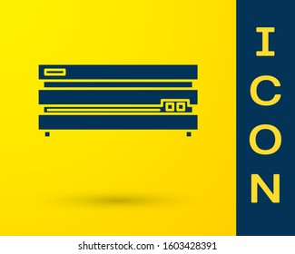 Blue Video game console icon isolated on yellow background.  Vector Illustration