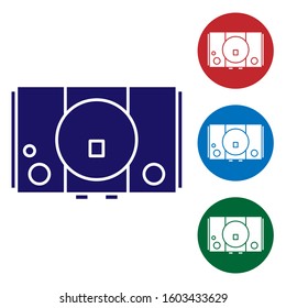 Blue Video game console icon isolated on white background. Set color icons in circle buttons. Vector Illustration