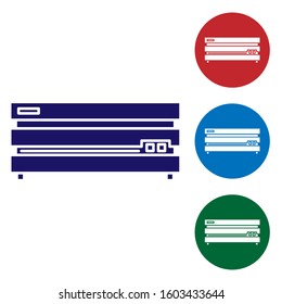 Blue Video game console icon isolated on white background. Set color icons in circle buttons. Vector Illustration