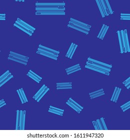Blue Video game console icon isolated seamless pattern on blue background.  Vector Illustration